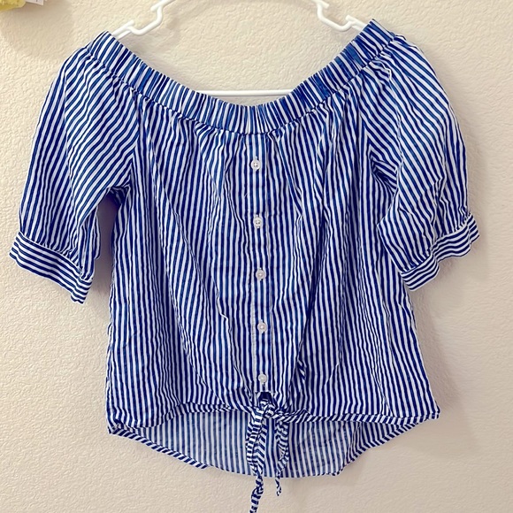 2 blue and white stripes tops - Picture 1 of 4